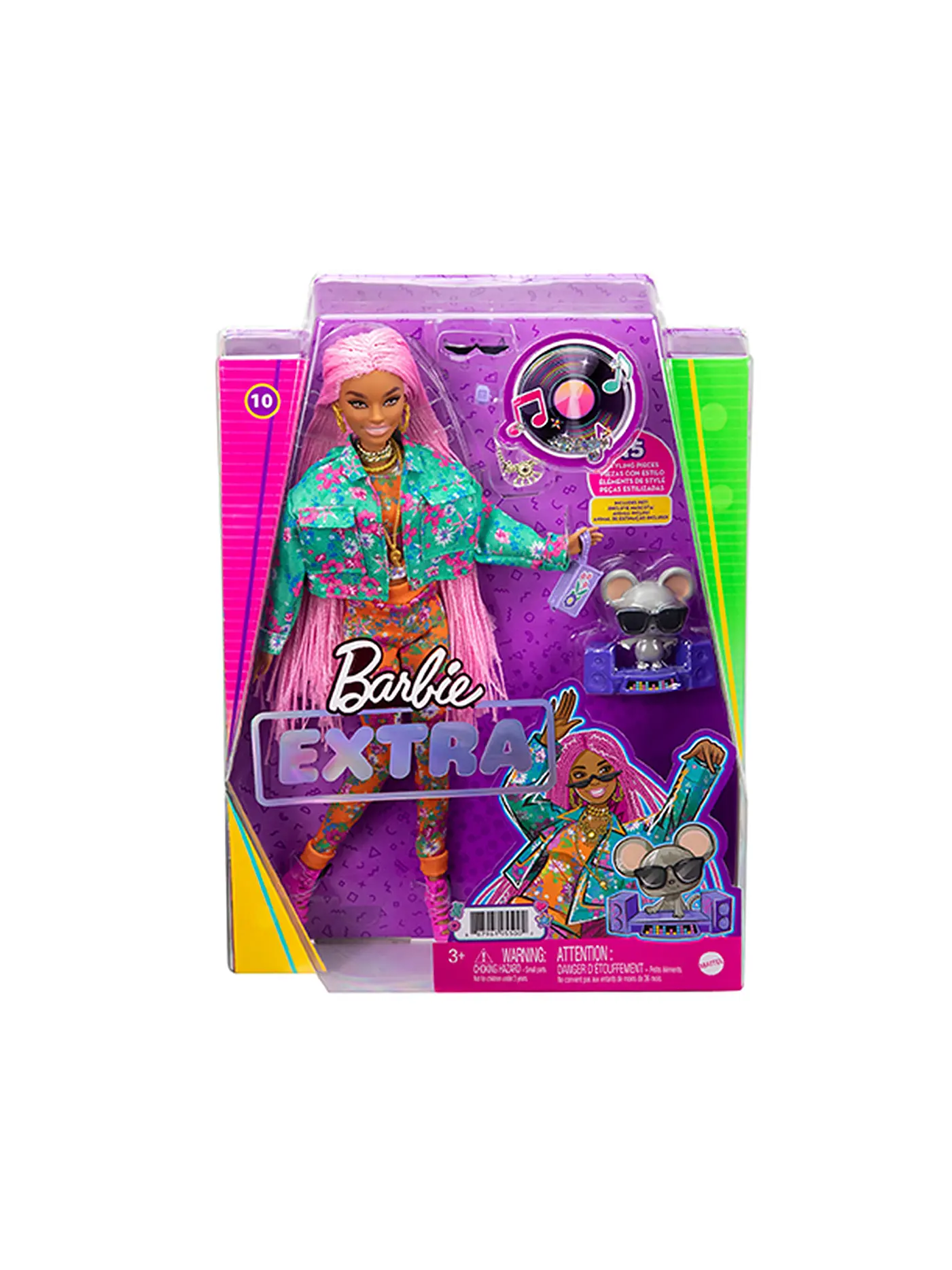 MATTEL | Barbie Extra Puppe mit pinken Flechtzöpfen | 